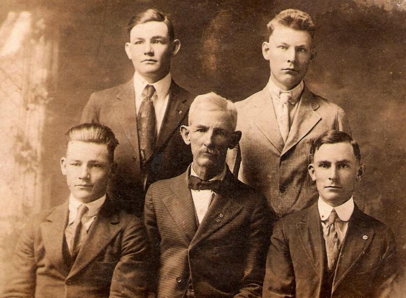 This is Hamilton Tipton Wear, twin brother to Newton Cook Wear and his sons, and one might be a grandson. He only had three sons: William Newton, James Downer & Tolbert H. Wear