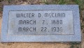 Walter D. McClain Tombstone