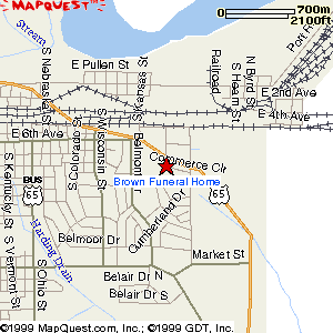 map for Brown Funeral Home