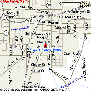 Map for Frazer's Funeral Home