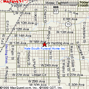 map for Hale-South Funeral Home