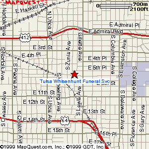 map for Tulsa Whisenhunt Funeral Home