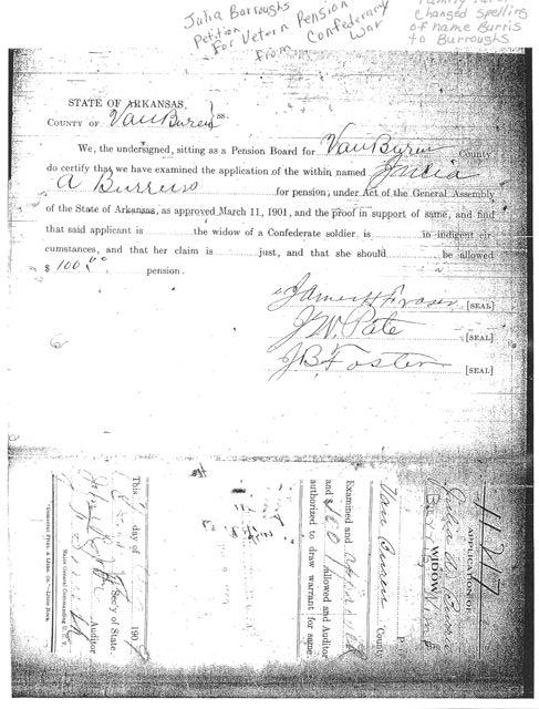 Nymphas Burris military record