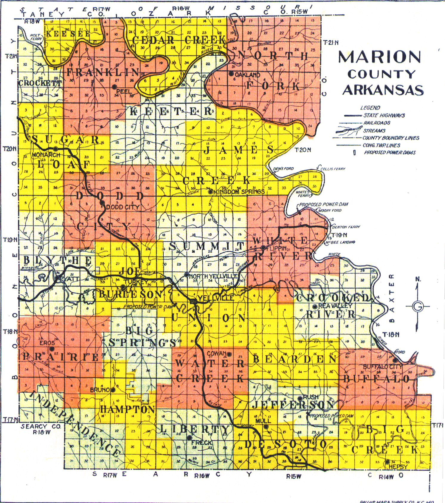 lawrence county arkansas range township map